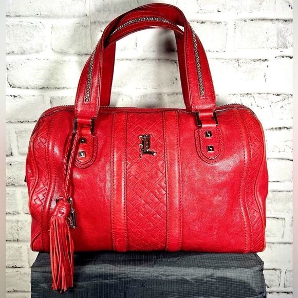 L.A.M.B. Handbags - ❣️SALE❣️LAMB by Gwen Stefani Beautiful Red Leather w/Silver Satchel EUC!!